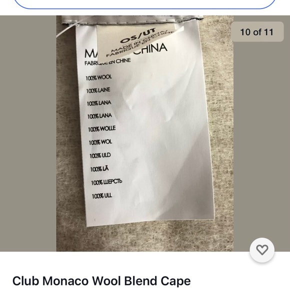 Club Monaco Wool Cape - Picture 8 of 11